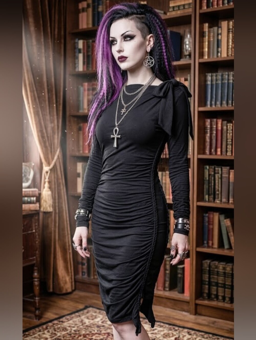 Psylo Black Organic Cotton Dress Size 2